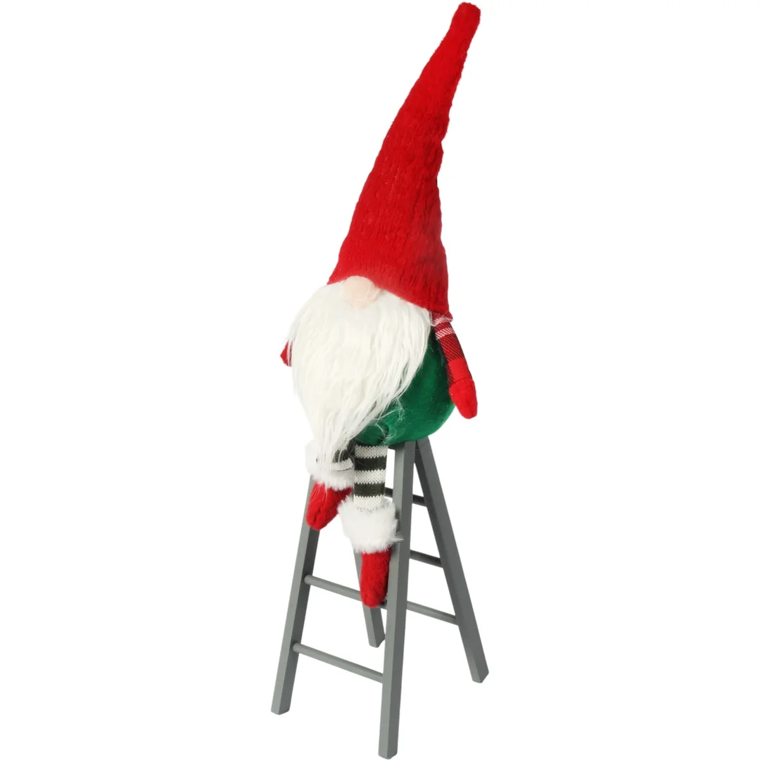 SKRZAT Świąteczny Krasnal GNOM Ozdoba Świąteczna na drabinie 58 cm — zdjęcie 2