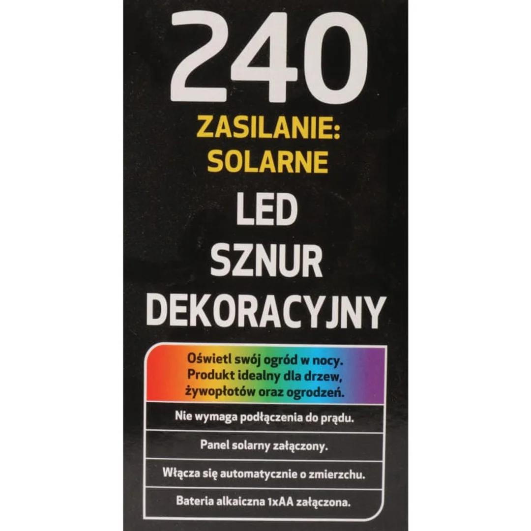 Solarne Lampki Choinkowe LED - 240 Światełek Koloru Ciepłego Białego — zdjęcie 2
