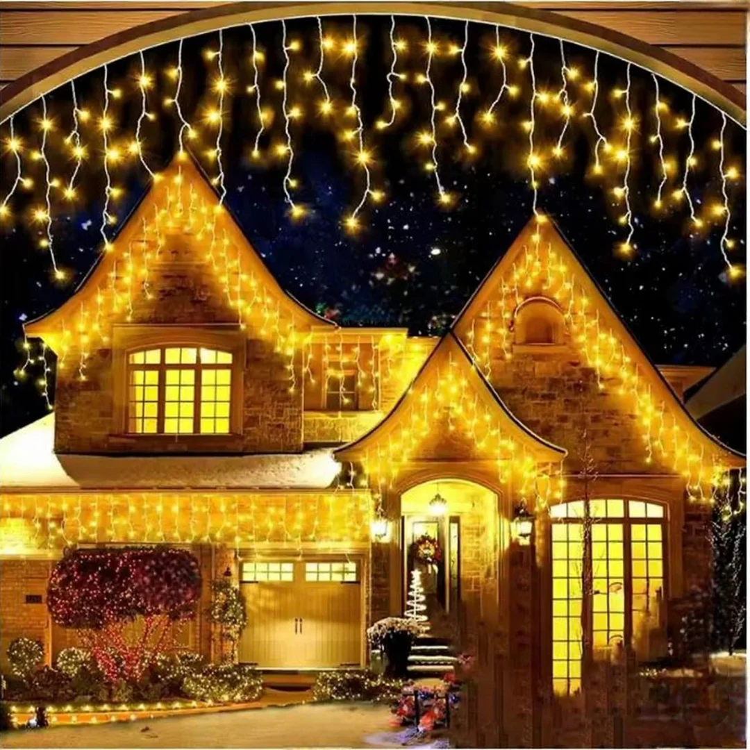 SOPLE 500 LED KURTYNA LAMPKI ZEWNĘTRZNE IP44 BIAŁE CIEPŁE +FLASH ZIMNY BIAŁY 15 M — zdjęcie 5