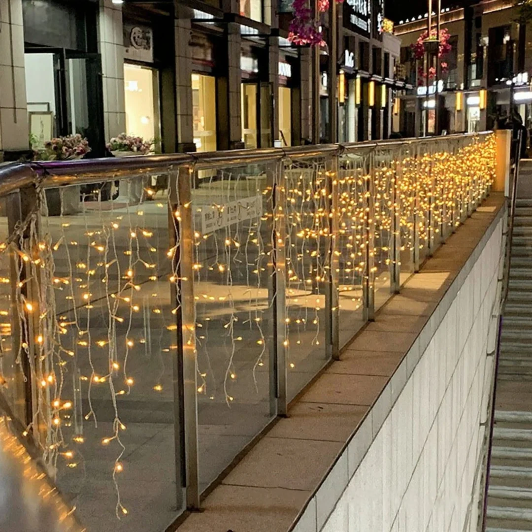 SOPLE 500 LED KURTYNA LAMPKI ZEWNĘTRZNE IP44 BIAŁE CIEPŁE +FLASH ZIMNY BIAŁY 15 M — zdjęcie 6