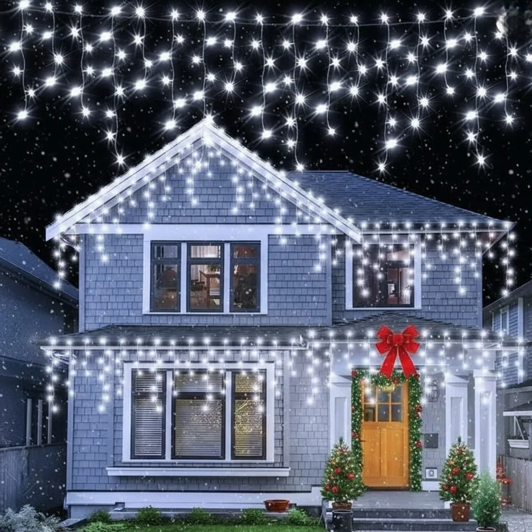 SOPLE 500 LED KURTYNA LAMPKI ZEWNĘTRZNE IP44 BIAŁE ZIMNE FLASH 15 M — zdjęcie 15