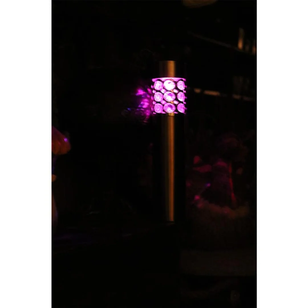 Srebrna Lampa Ogrodowa Solarna Multikolor z Automatyczną Zmianą Kolorów i Bezobsługowym Włączaniem 37.5x6 cm