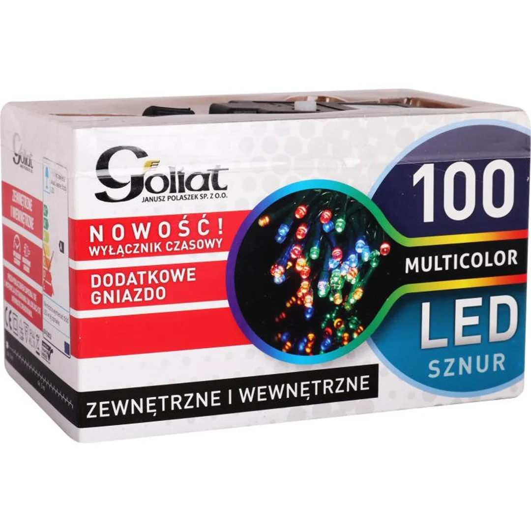 Stabilne Lampki Świąteczne 100 LED z Dodatkowym Gniazdem i Timerem - Kolor Zimny Biały, Wodoodporne, do Użycia Wewnętrzny i Zewnętrzny, Polska Dystrybucja — zdjęcie 5
