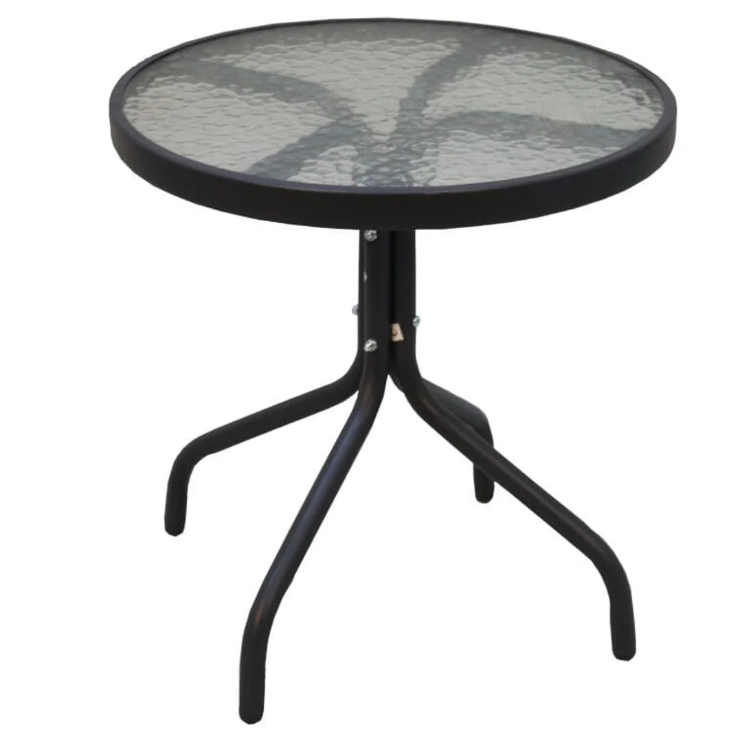 STOLIK OKRĄGŁY BISTRO OGRODOWY SZKLANY BALKONOWY 60 CM — zdjęcie 13