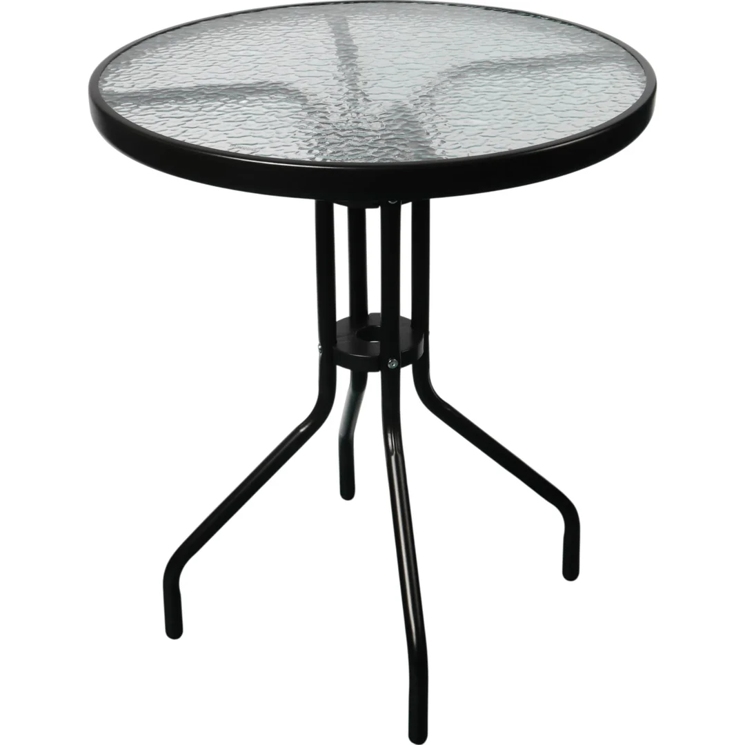 STOLIK OKRĄGŁY BISTRO OGRODOWY SZKLANY BALKONOWY 60 CM — zdjęcie 3