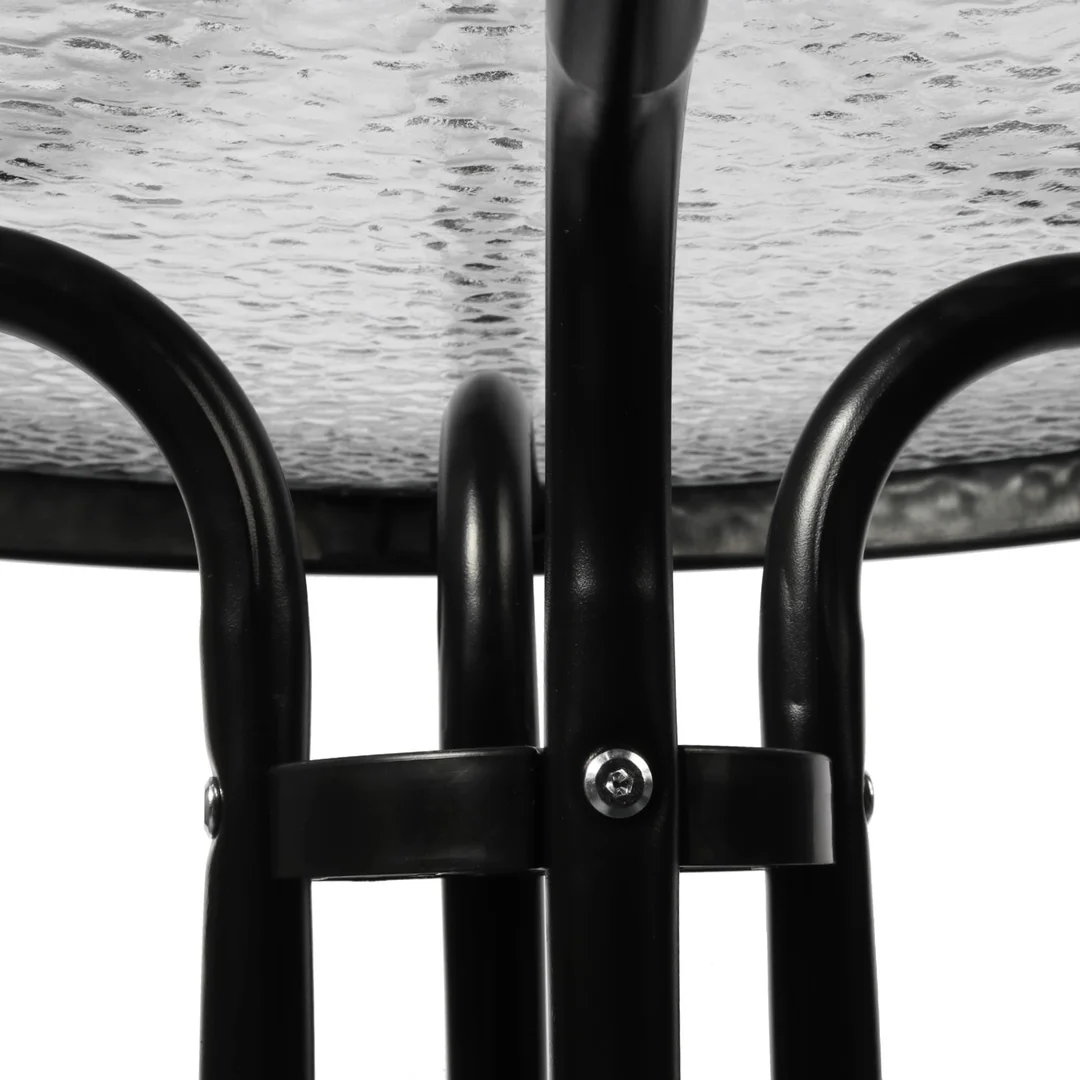 STOLIK OKRĄGŁY BISTRO OGRODOWY SZKLANY BALKONOWY 60 CM — zdjęcie 8
