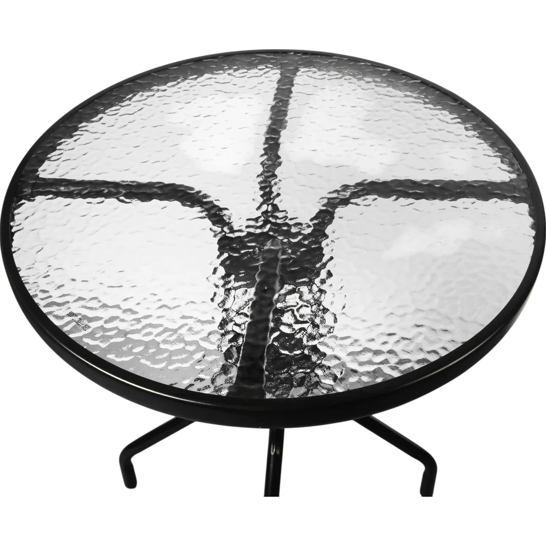 STOLIK OKRĄGŁY BISTRO OGRODOWY SZKLANY BALKONOWY 60 CM — zdjęcie 10