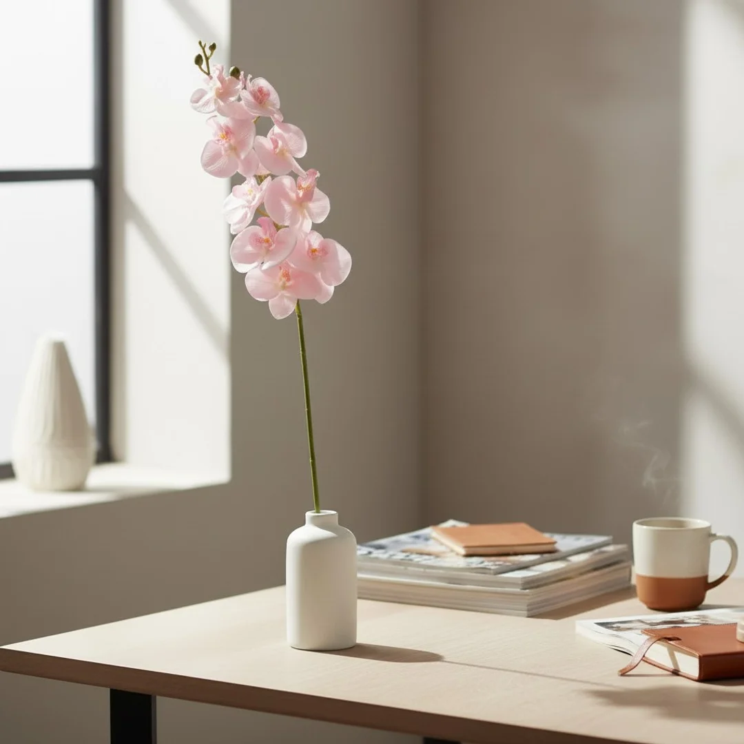 STORCZYK sztuczne kwiaty do wazonu GAŁĄZKA ORCHIDEI biała 100 cm — zdjęcie 42