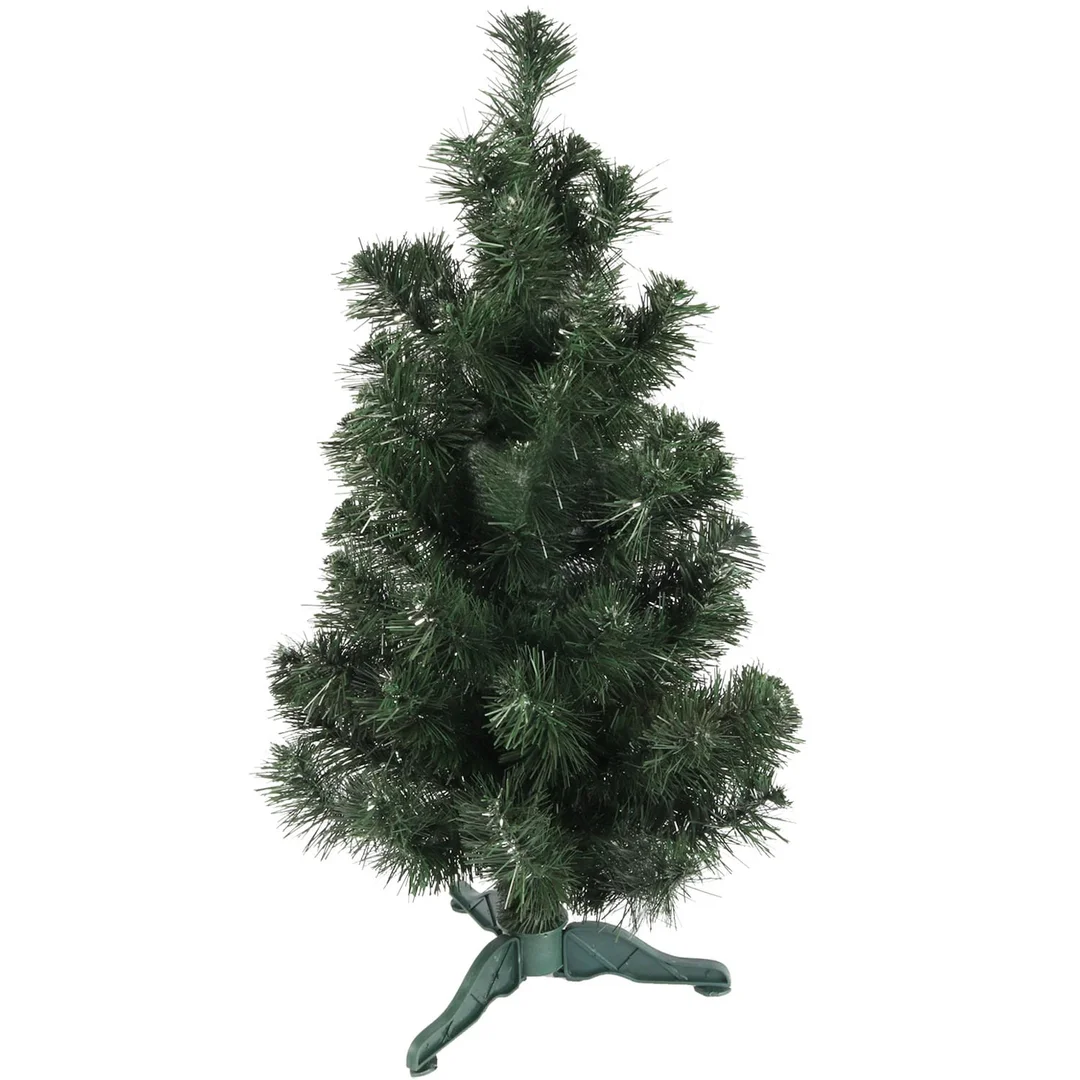 Świąteczna Choinka Dekoracyjna Zielono-Srebrna 70 cm z Stojakiem — zdjęcie 3