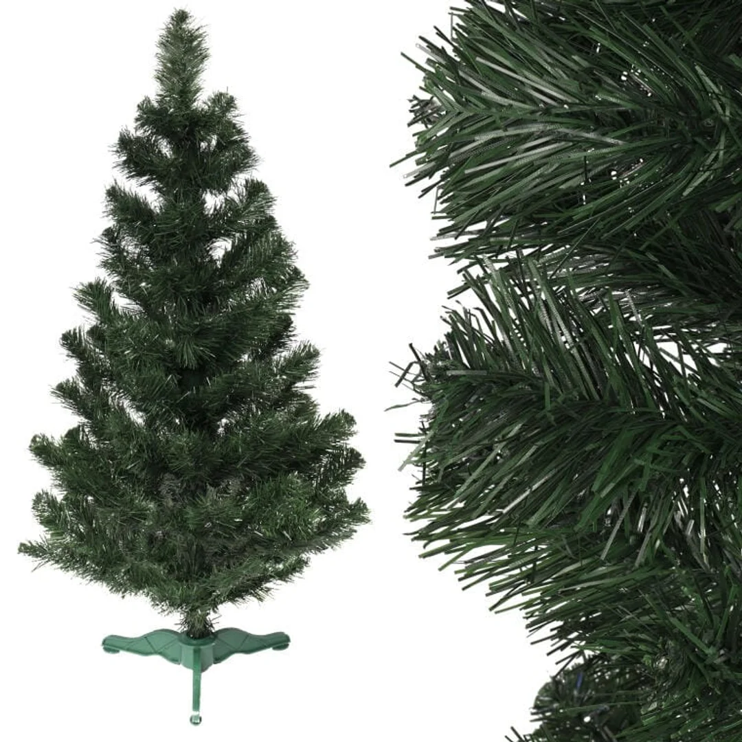 Świąteczna Choinka Dekoracyjna Zielono-Srebrna 70 cm z Stojakiem — zdjęcie 8