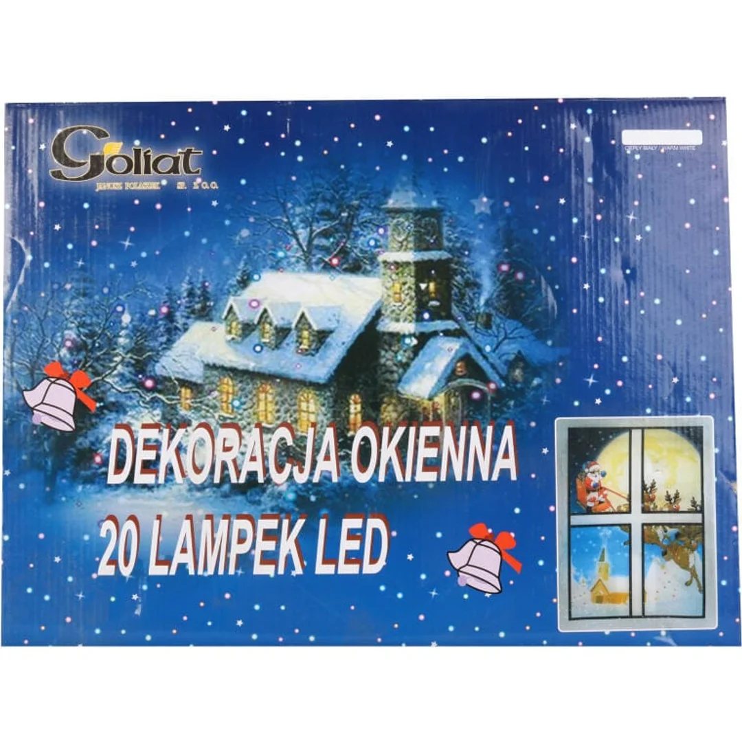Świąteczna Dekoracja Świetlna - Okno z Mikołajem i Gwiazdami 20 LED Multikolor — zdjęcie 5
