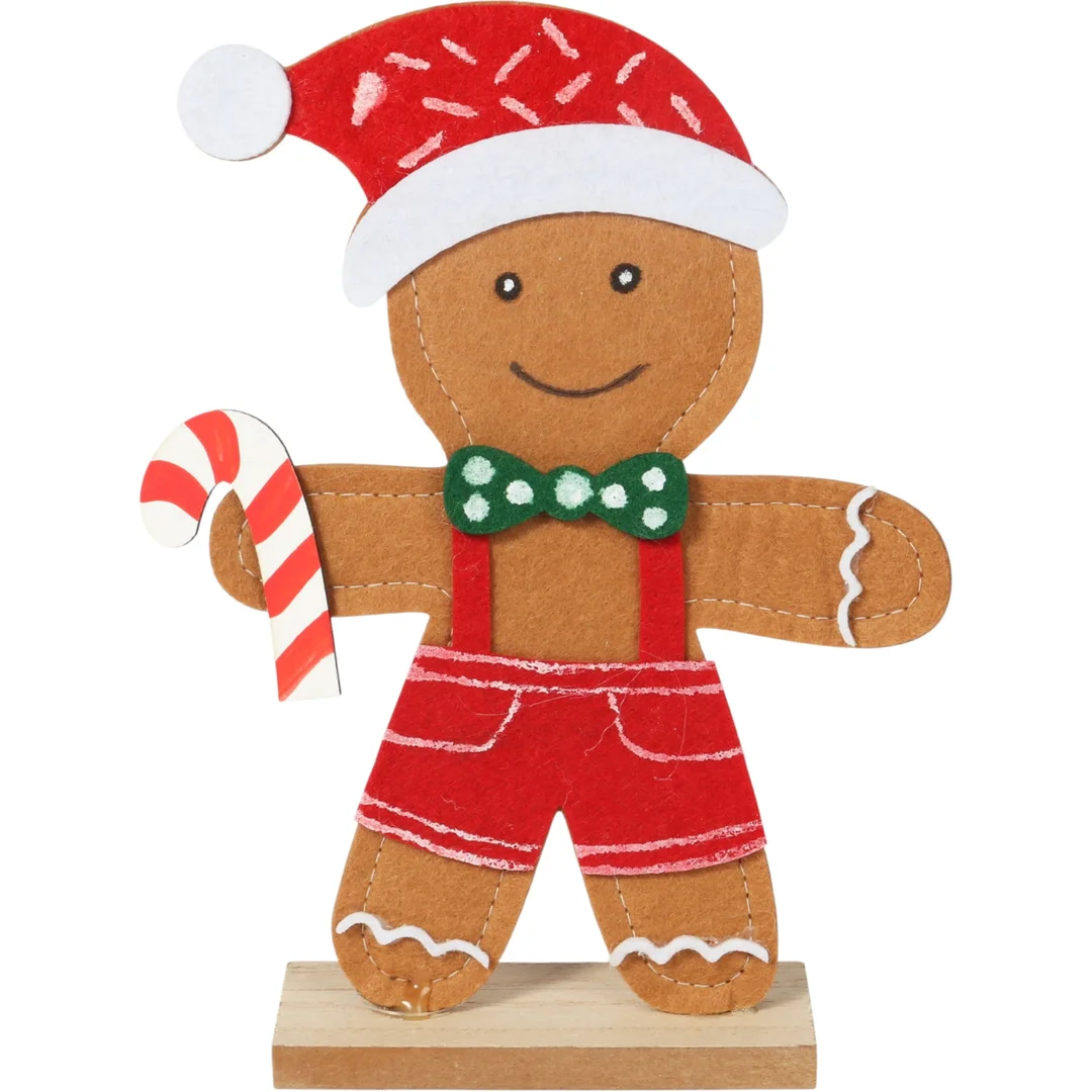 Świąteczna Figurka z Filcu Ciasteczkowy Ludzik PIERNIK 20 cm — zdjęcie 2