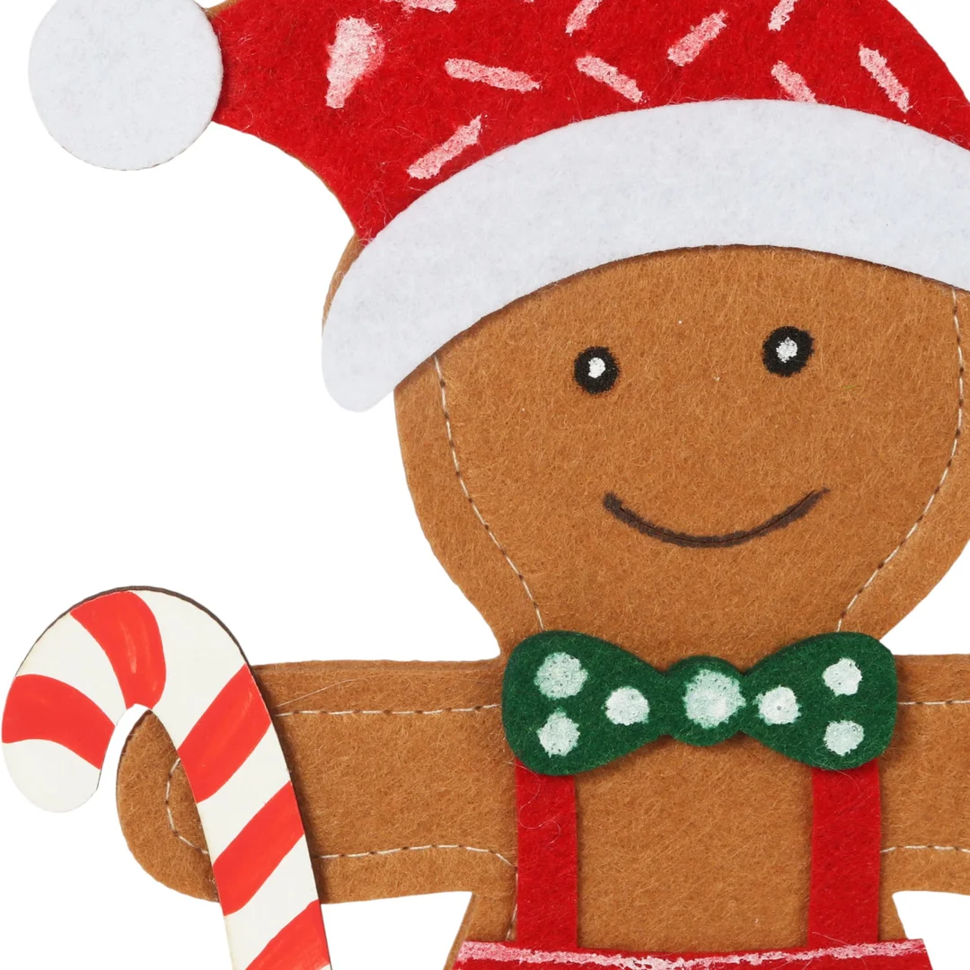 Świąteczna Figurka z Filcu Ciasteczkowy Ludzik PIERNIK 20 cm — zdjęcie 3