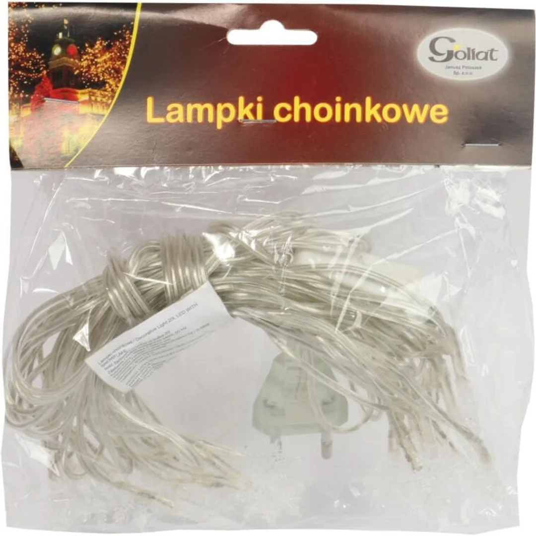 Świąteczne Lampki Choinkowe 20 LED w Kształcie Śnieżynki, Kolor Biały, Zasilanie Sieciowe — zdjęcie 3