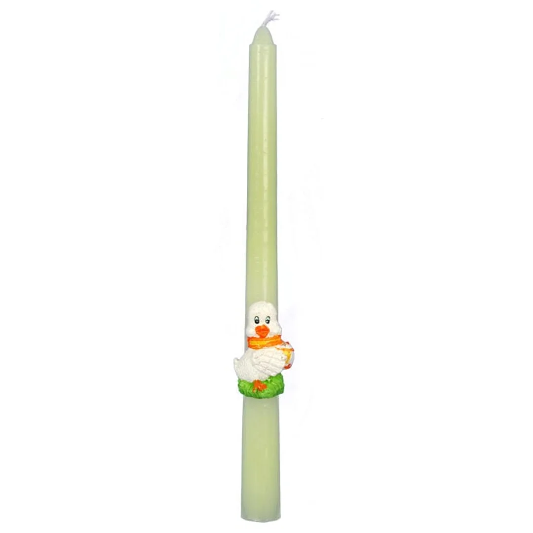 Świeczki Wielkanocne z Figurkami Kaczek 26cm, Białe, 2 szt. — zdjęcie 3