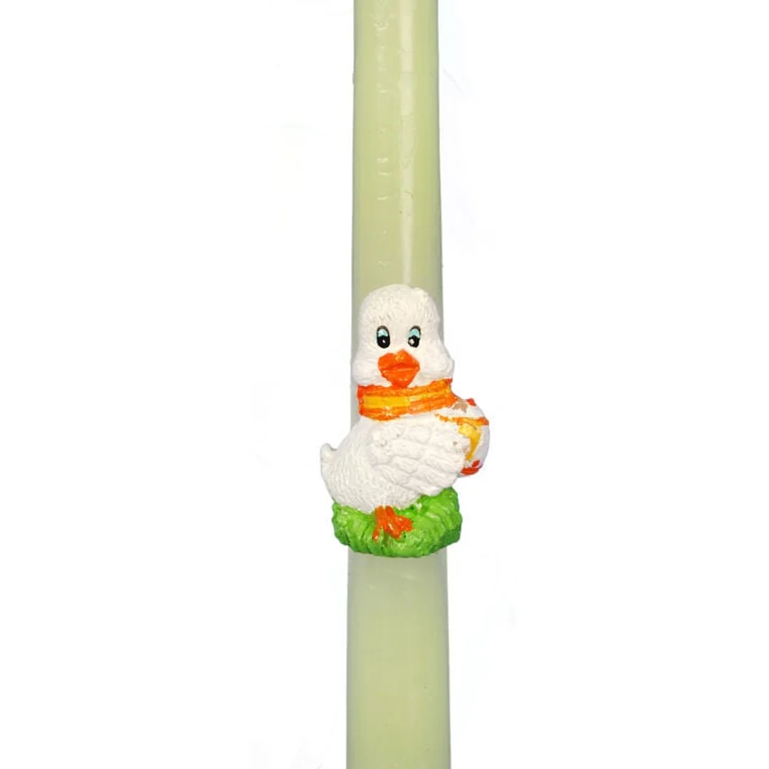 Świeczki Wielkanocne z Figurkami Kaczek 26cm, Białe, 2 szt. — zdjęcie 4
