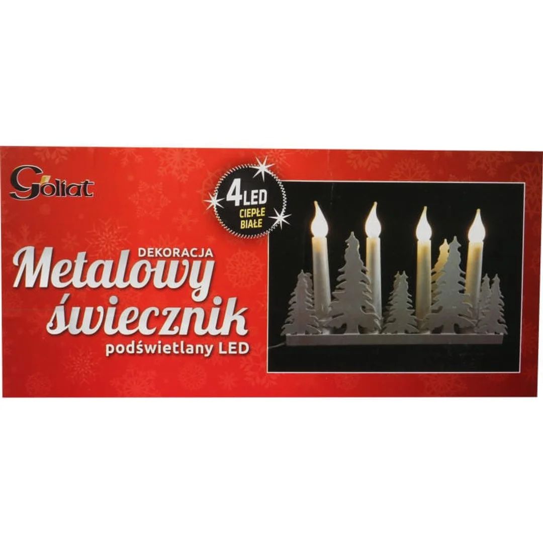 Świecznik adwentowy 3D w kształcie choinki zasilany bateryjnie - biały — zdjęcie 4