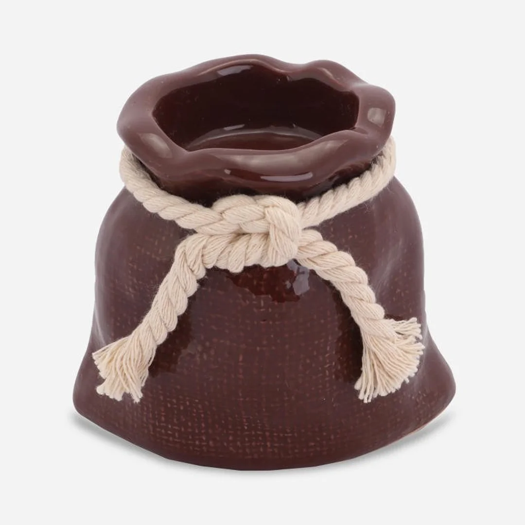 Świecznik ceramiczny Mini-Sakwa w kolorze brązowym — zdjęcie 2