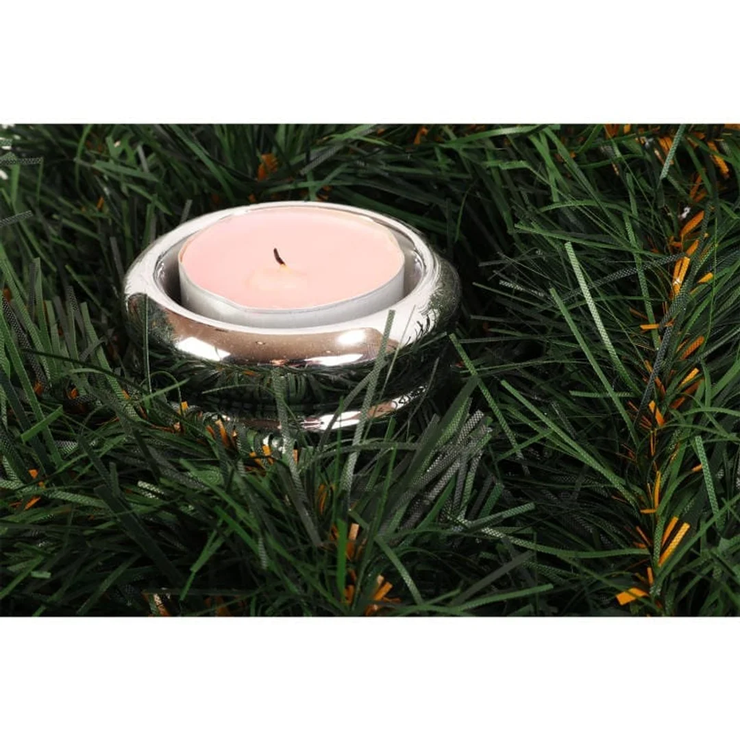 Świecznik ceramiczny na świeczkę tealight srebrny — zdjęcie 3