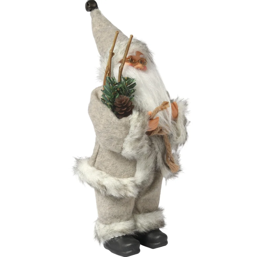 ŚWIĘTY MIKOŁAJ świąteczny FIGURKA skandynawski DEKORACJA ozdoba 24 cm szary — zdjęcie 3
