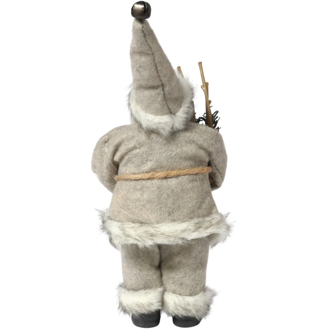 ŚWIĘTY MIKOŁAJ świąteczny FIGURKA skandynawski DEKORACJA ozdoba 24 cm szary — zdjęcie 6