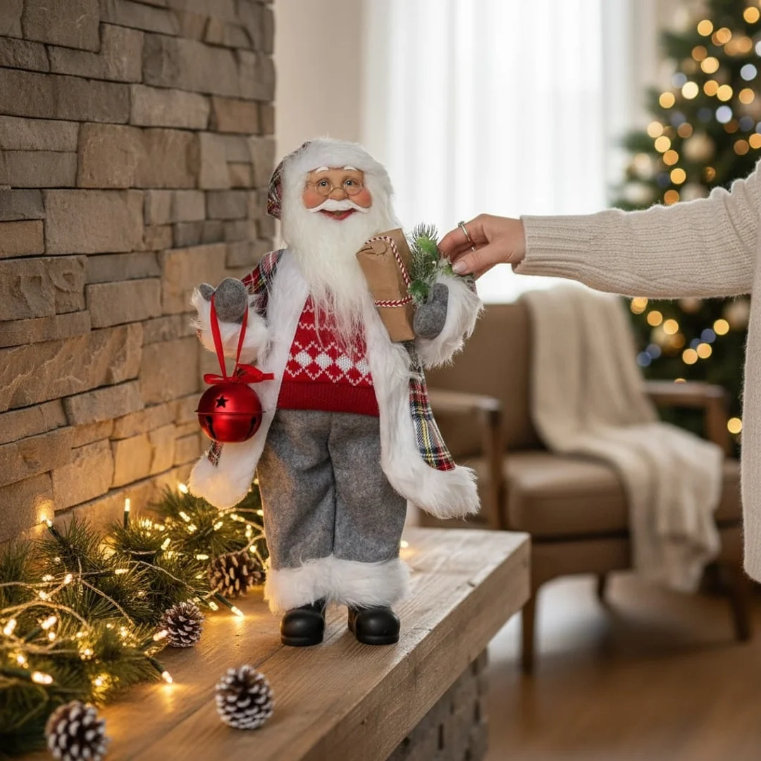 ŚWIĘTY MIKOŁAJ świąteczny FIGURKA skandynawski DEKORACJA ozdoba 48cm — zdjęcie 10