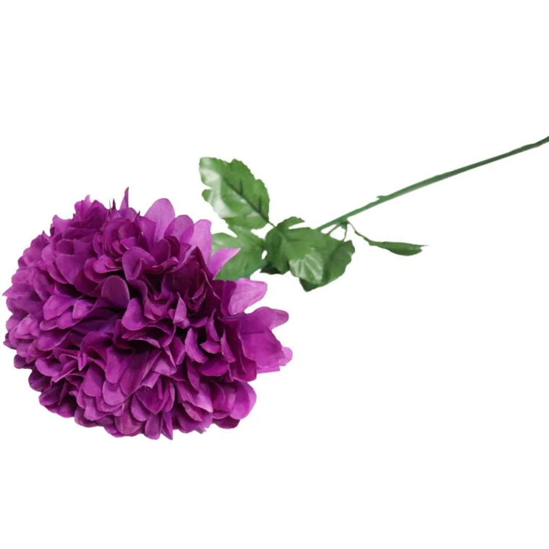 Sztuczna Chryzantema Fioletowa 75 cm - Pojedynczy Kwiat Dekoracyjny Fi 20 cm — zdjęcie 3