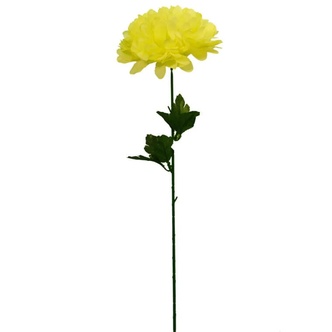 Sztuczna Chryzantema Żółta – Dekoracja na Wszystkich Świętych, Wysokość 75 cm, Średnica Główki 20 cm — zdjęcie 2