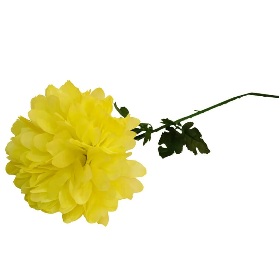 Sztuczna Chryzantema Żółta – Dekoracja na Wszystkich Świętych, Wysokość 75 cm, Średnica Główki 20 cm — zdjęcie 3