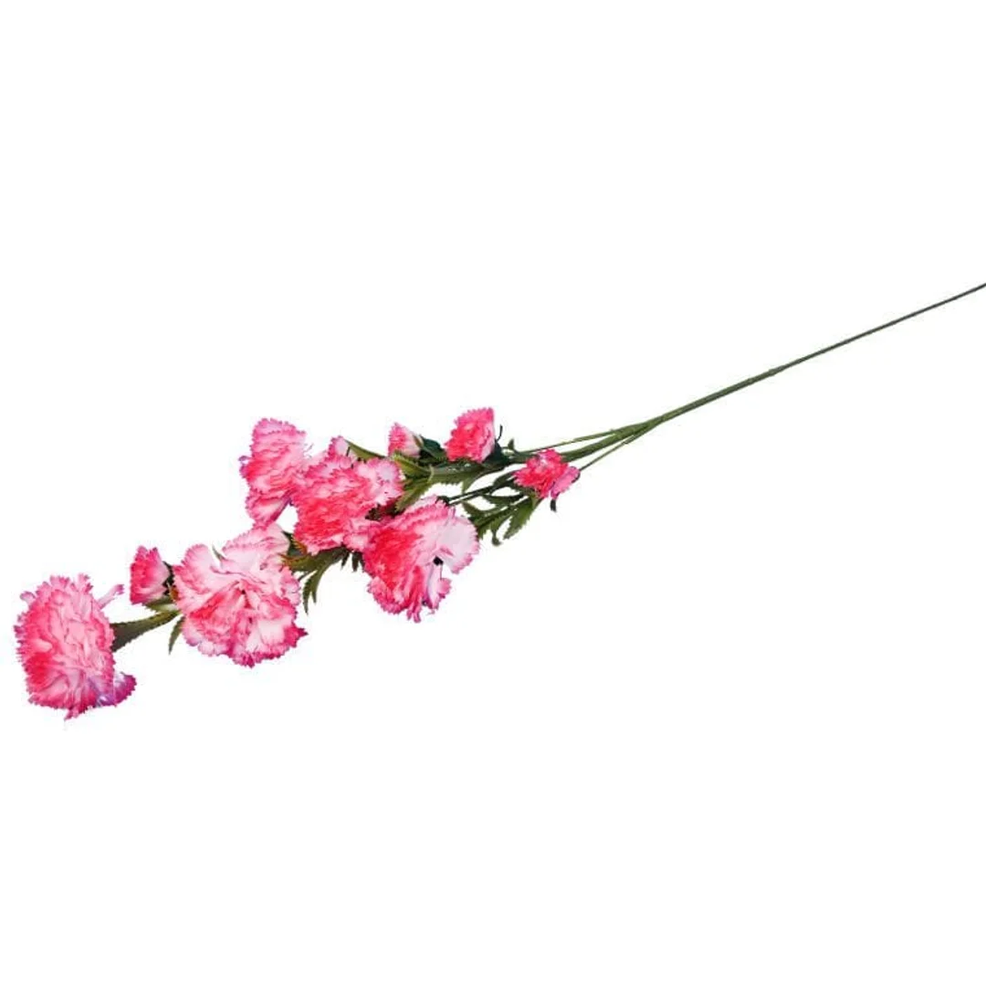 Sztuczna Gałązka Goździków w Kolorach Biało-Różowych, 15 Kwiatów, 86cm — zdjęcie 3