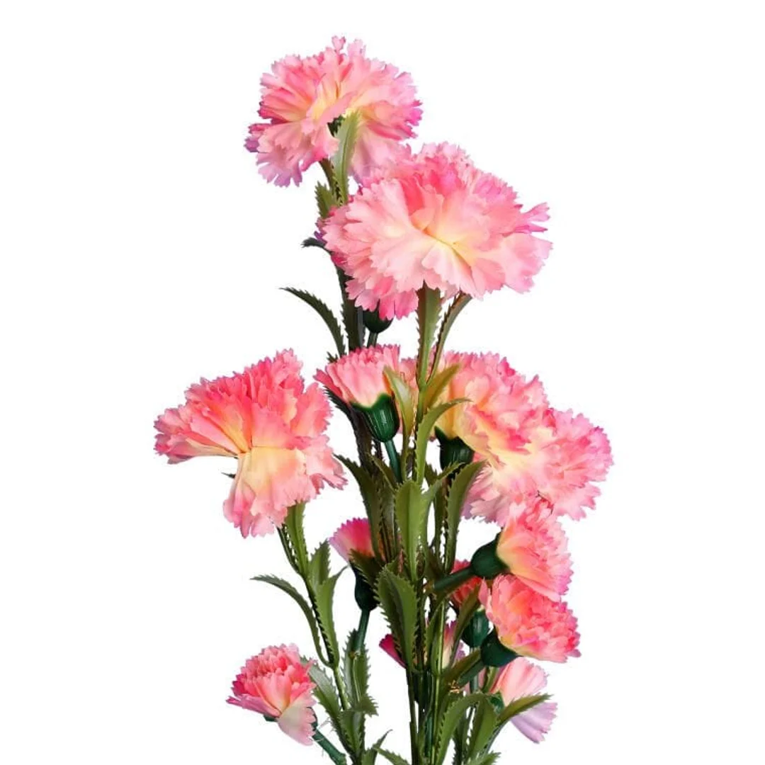 Sztuczna Gałązka Goździków w Kolorze Łososiowym - 15 Kwiatów, Wysokość 86 cm — zdjęcie 2