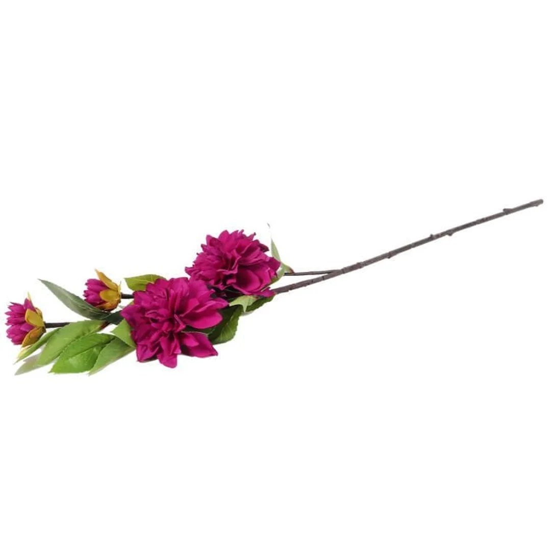 Sztuczna gałązka kwiatów Dalii w kolorze Fioletowa 93 cm — zdjęcie 3