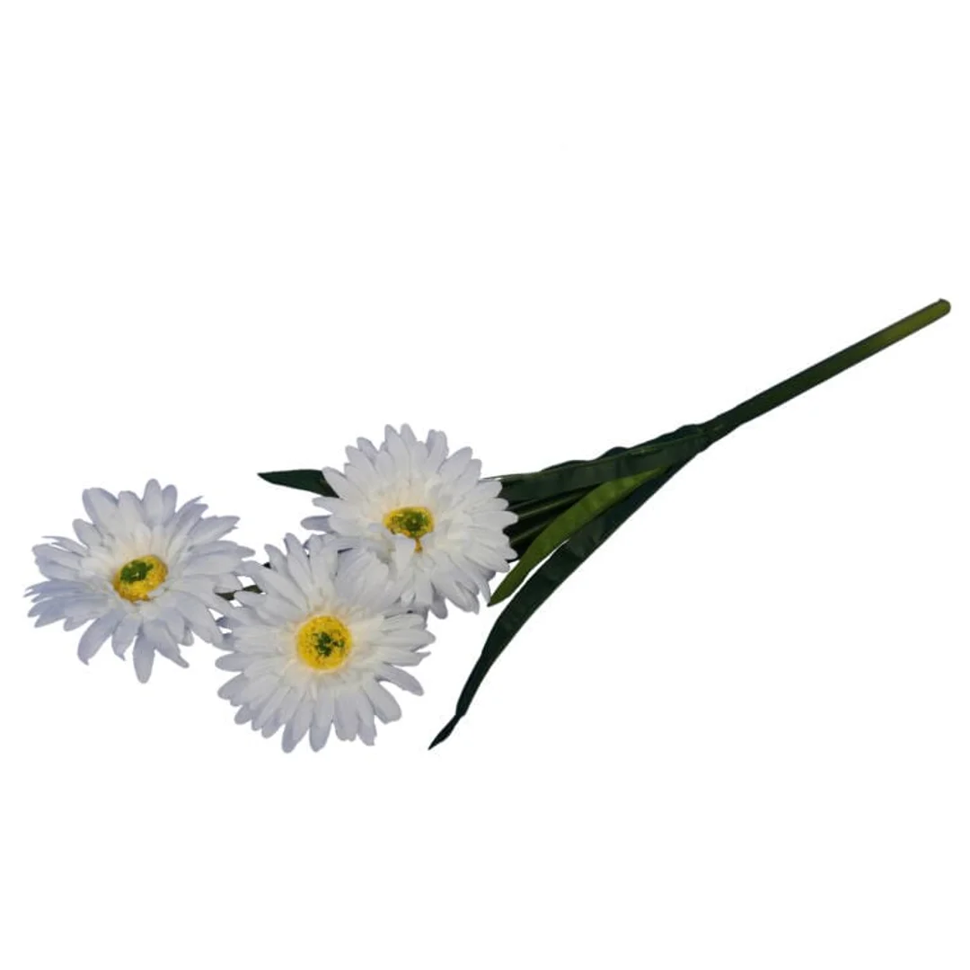 Sztuczna Gałązka z 3 Białymi Gerberami - Dekoracja o Wysokości 55 cm — zdjęcie 2