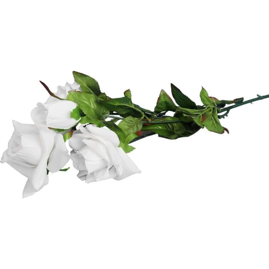 Sztuczna Gałązka z 4 Białymi Różami - Dekoracja Wysokość 80 cm — zdjęcie 3