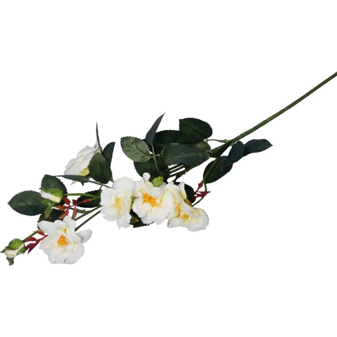 Sztuczna Gałązka z 5 Kremowymi Różami i Pąkami - Dekoracja Premium 72cm — zdjęcie 2