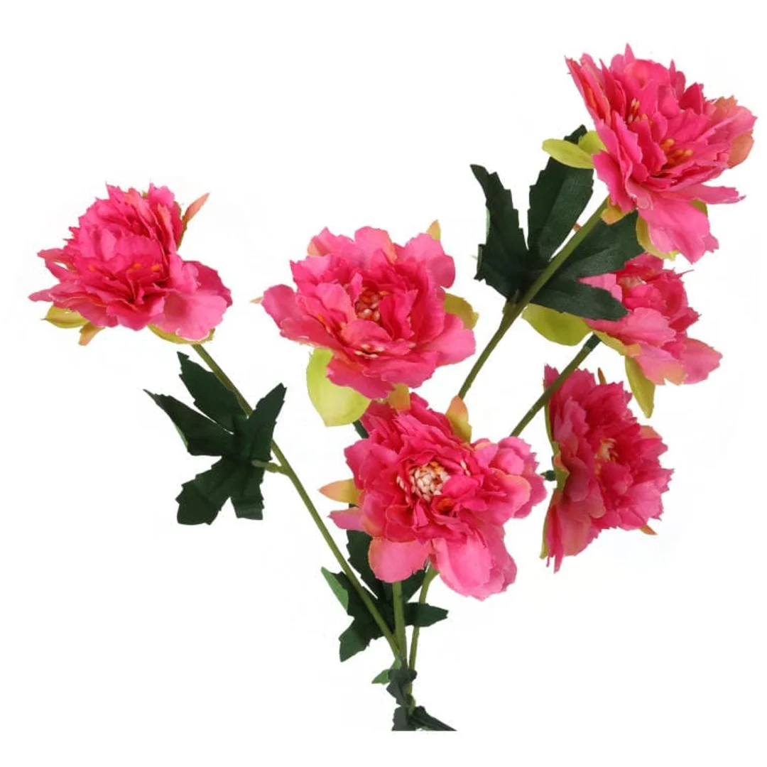 Sztuczna Gałązka z 6 Mini Piwoniami Różowymi 60 cm — zdjęcie 2