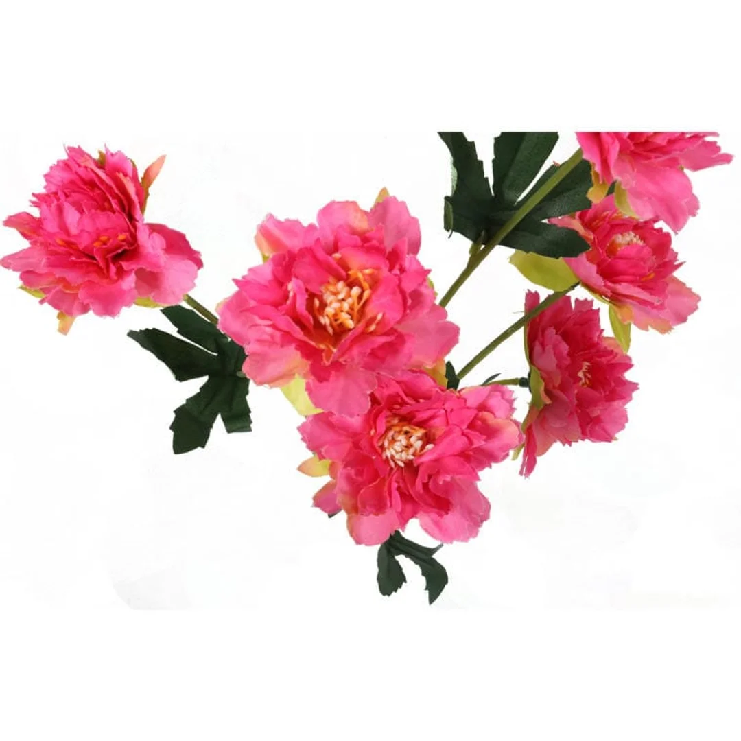 Sztuczna Gałązka z 6 Mini Piwoniami Różowymi 60 cm — zdjęcie 4