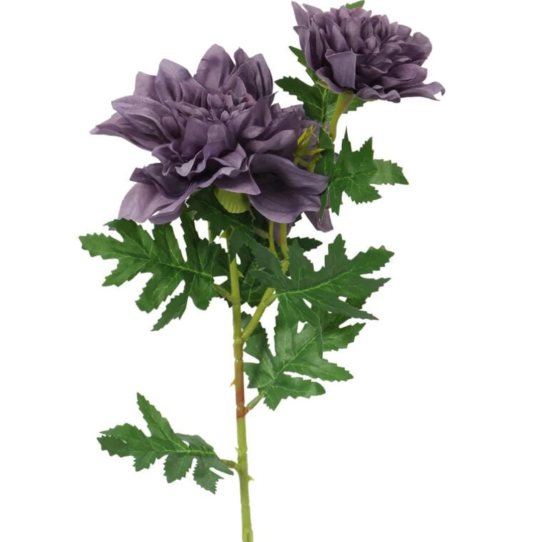 Sztuczna Gałązka z Dwoma Fioletowymi Daliami - Dekoracja Wysokiej Jakości, 66cm — zdjęcie 2