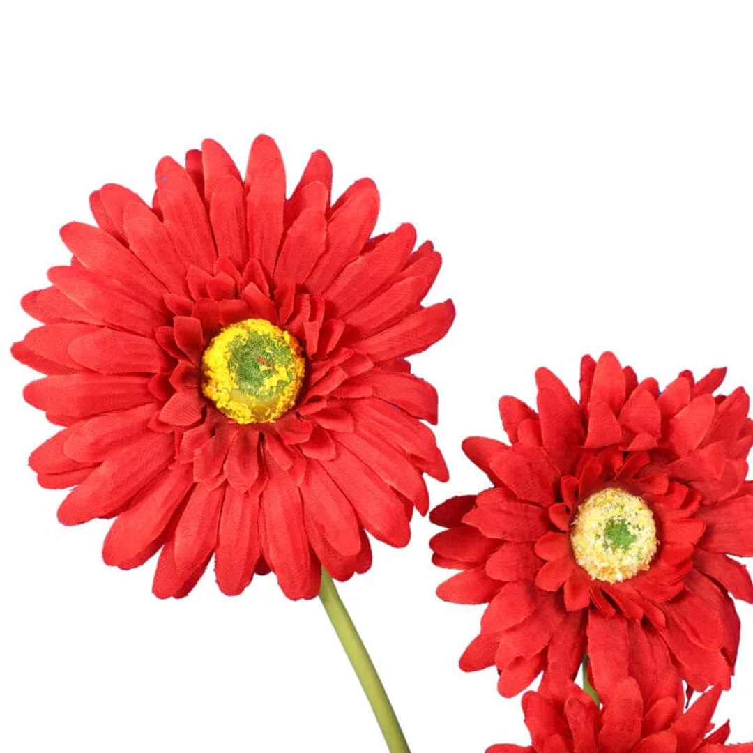 Sztuczna Gerbera Czerwona 3 Gałązki - Dekoracja Wysokiej Jakości 55cm — zdjęcie 2