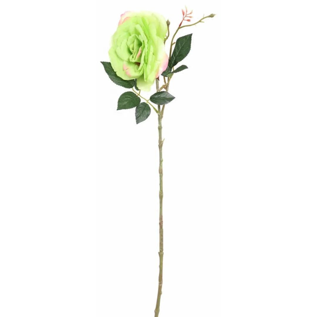 Sztuczna Róża na Gałązce w Kolorze Zielonym - 70 cm — zdjęcie 2