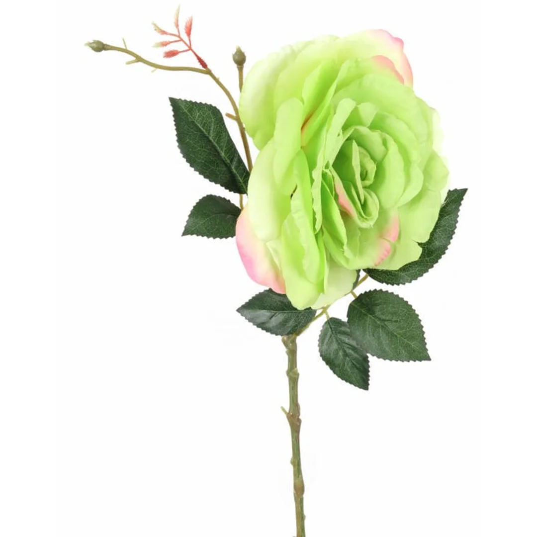 Sztuczna Róża na Gałązce w Kolorze Zielonym - 70 cm — zdjęcie 4