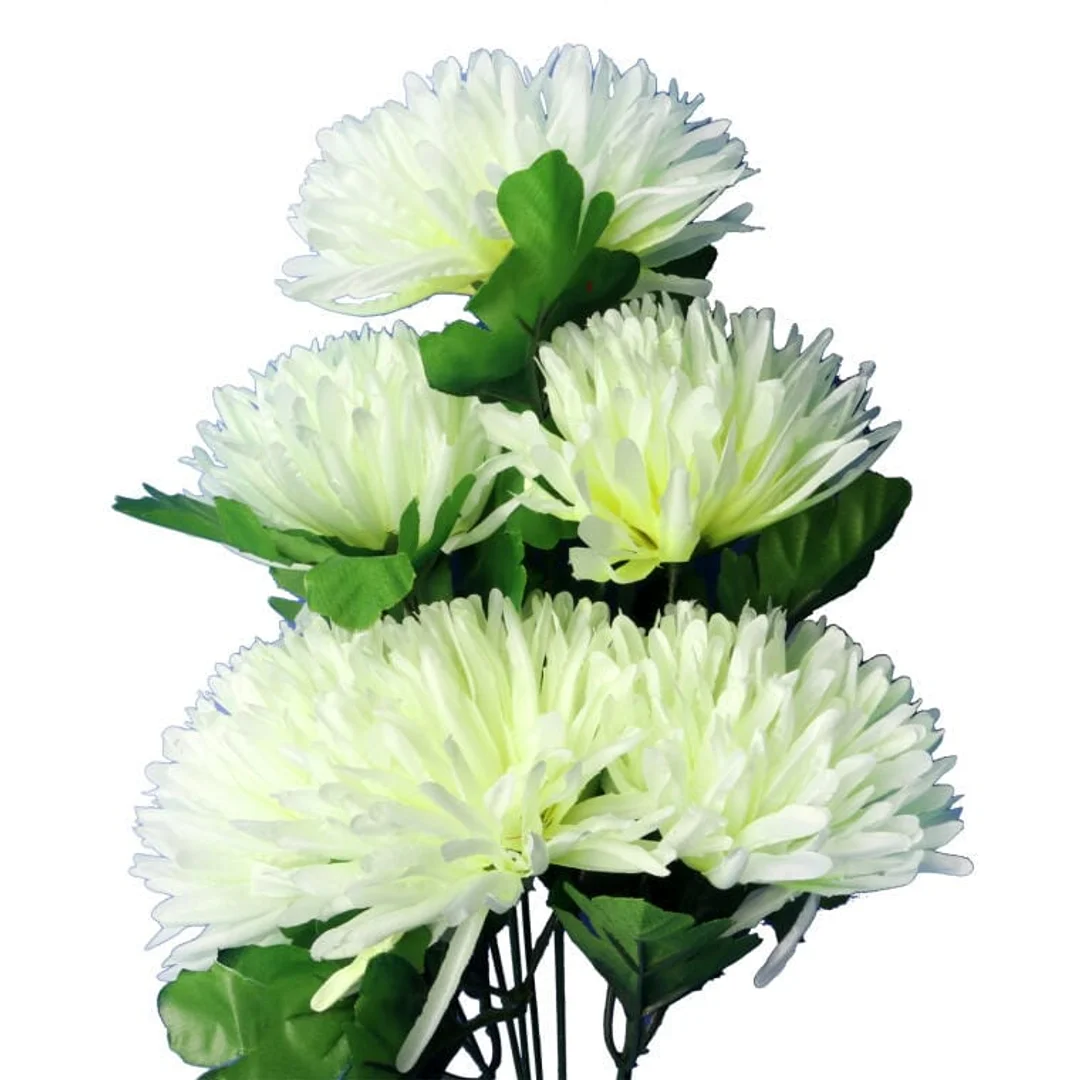 Sztuczne Chryzantemy w Bukiecie - 7 Białych Kwiatów, Wysokość 62 cm — zdjęcie 2