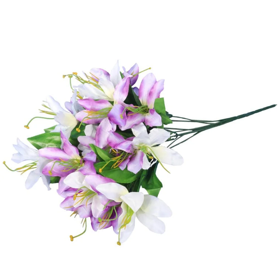 Sztuczne Clematisy Fioletowe - Bukiet 15 Sztuk, Wysokość 68 cm — zdjęcie 2