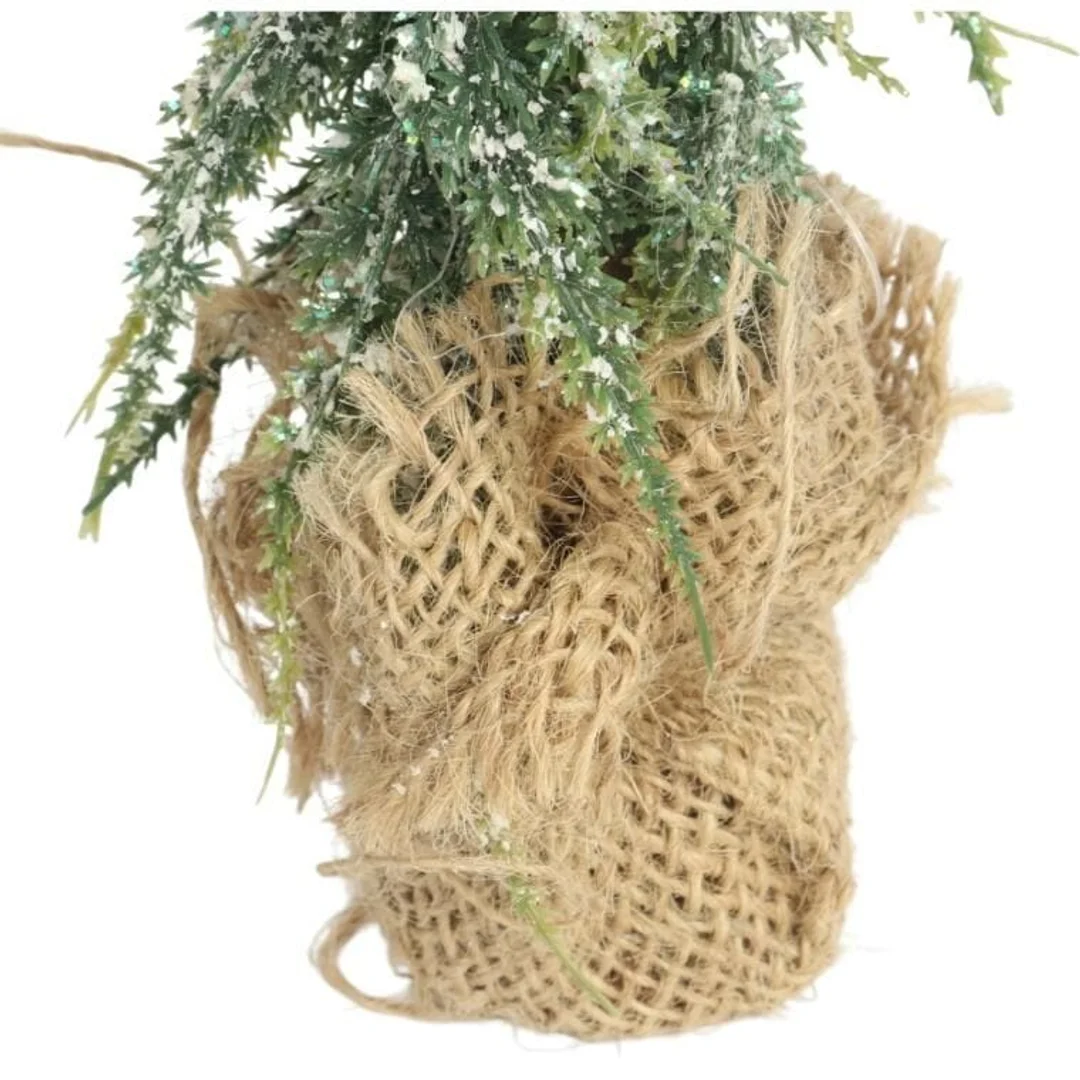 Sztuczne drzewko CHOINKA OŚNIEŻONA W JUCIE 24 CM — zdjęcie 3