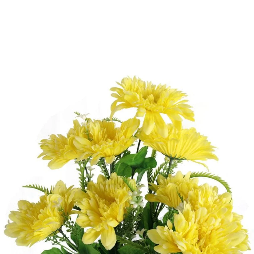 Sztuczne Gerbery w Bukiecie - 9 Sztuk, Kolor Żółty, Wysokość 54 cm — zdjęcie 2
