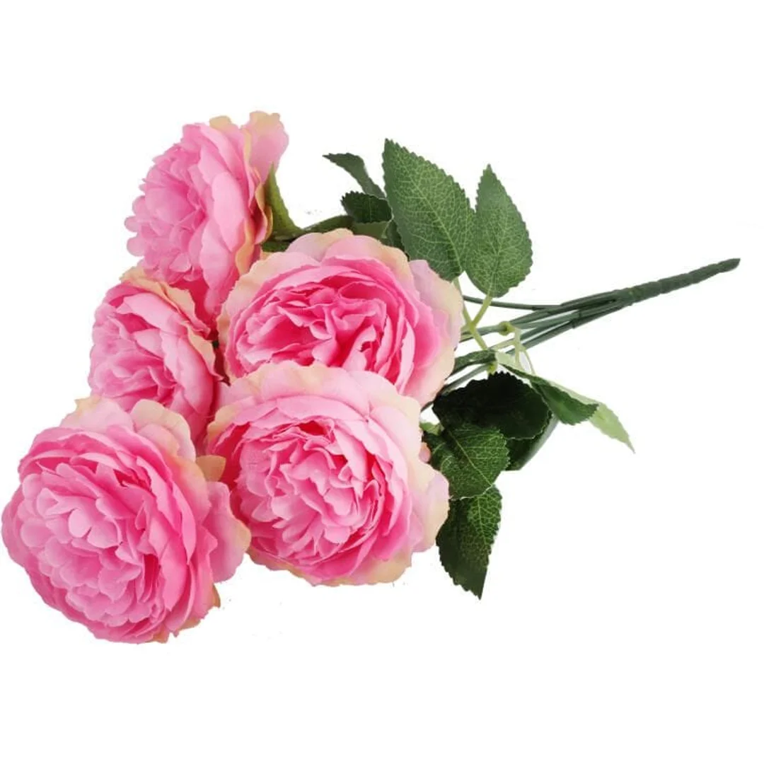 Sztuczne Piwonie w Bukiecie - 7 Sztuk, Kolor Różowy, Wysokość 36cm — zdjęcie 3