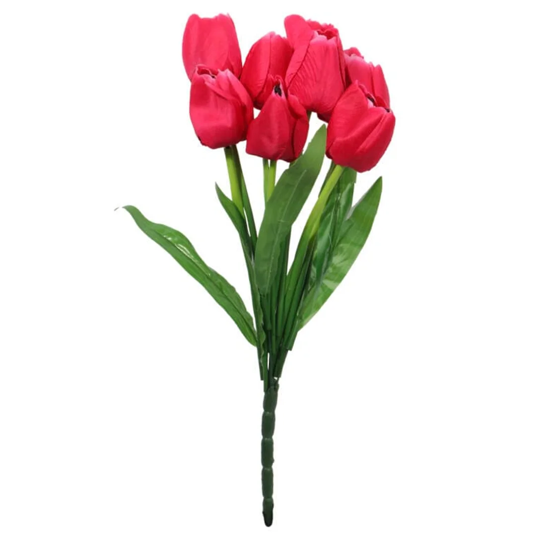 Sztuczne Tulipany Różowe 38cm - Bukiet 9 Sztuk Wysokiej Jakości — zdjęcie 2