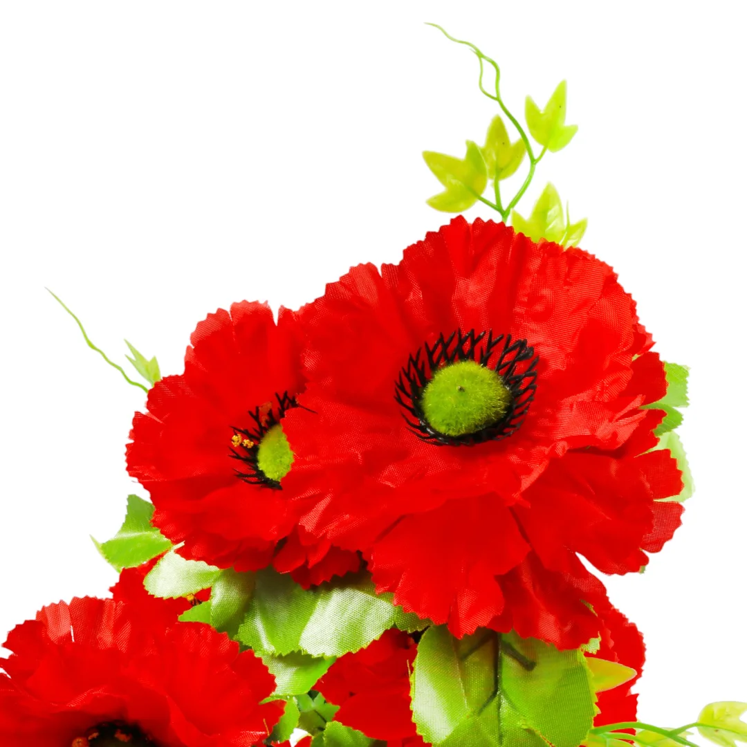 Sztuczny Bukiet 14 Anemonów 54 cm CZERWONY — zdjęcie 3