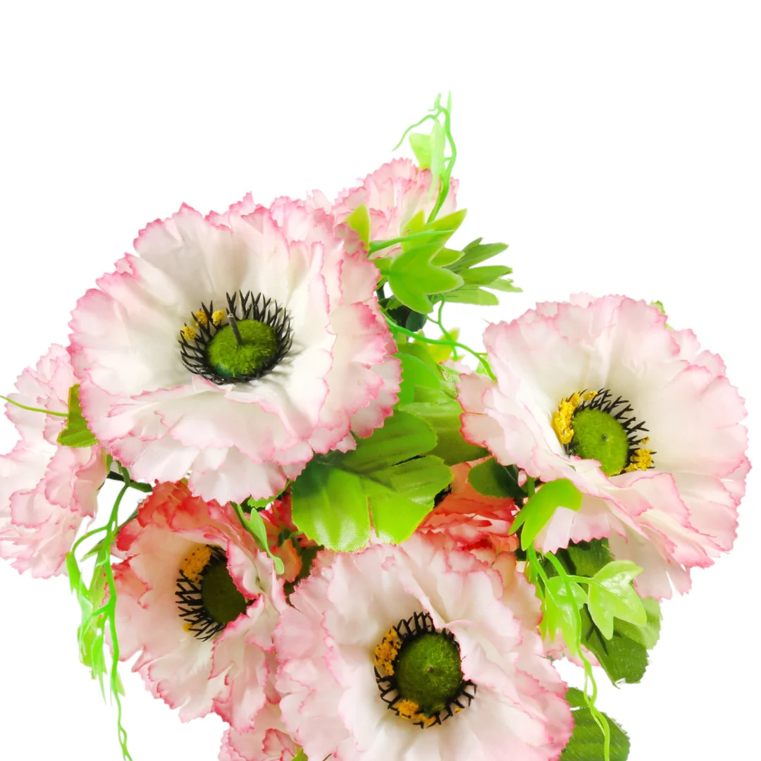 Sztuczny Bukiet 14 Anemonów 54 cm JASNY RÓŻ — zdjęcie 3