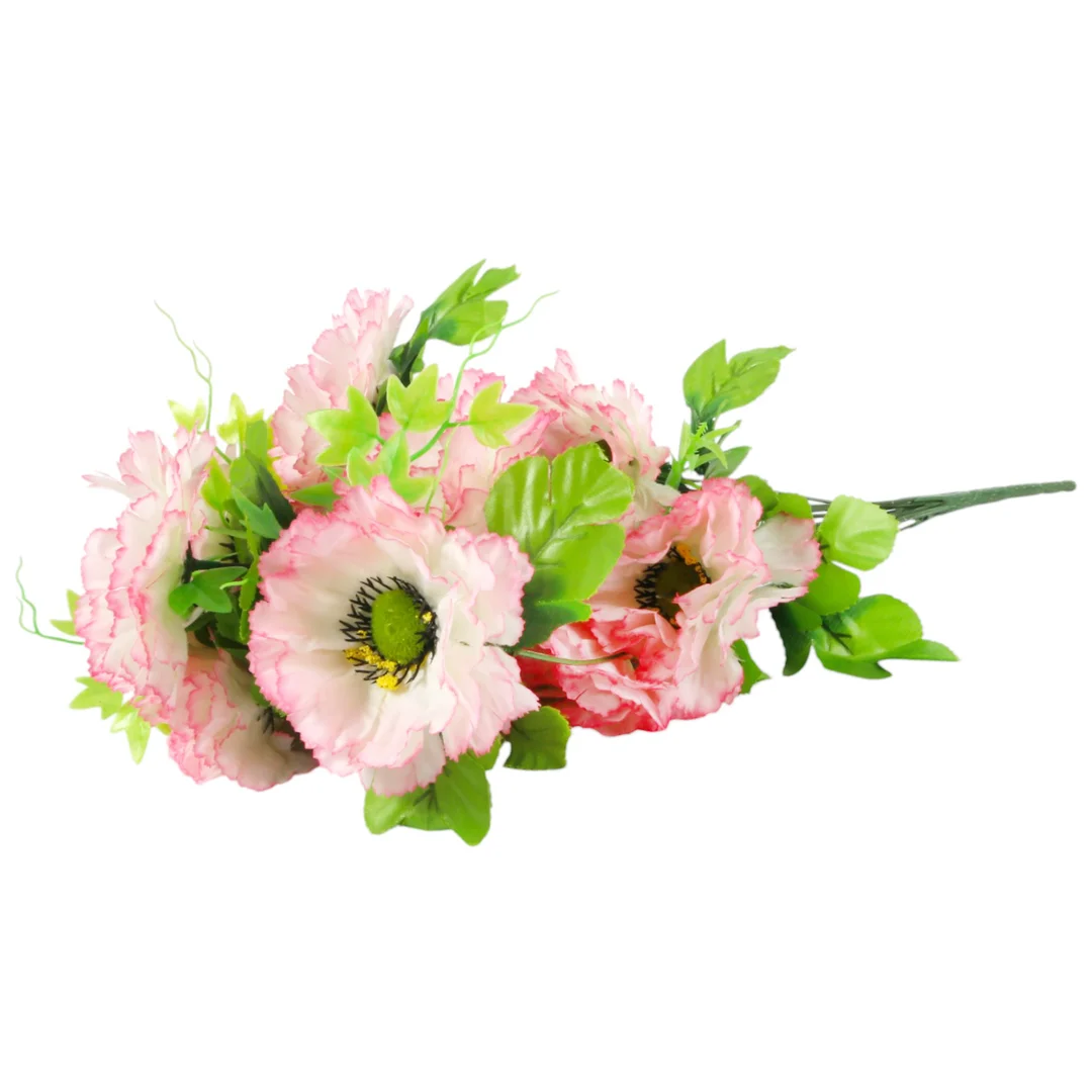 Sztuczny Bukiet 14 Anemonów 54 cm JASNY RÓŻ — zdjęcie 4